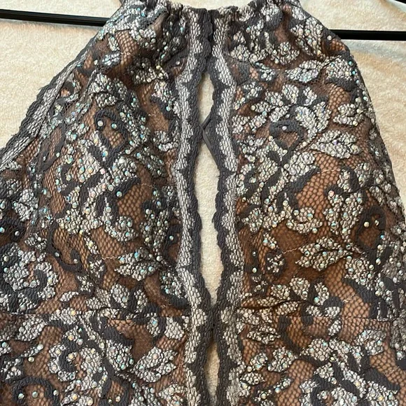 Jovani Silver and Brown Backless Dress - Picture 3 of 7